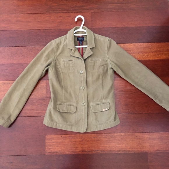 American Eagle Outfitter Cotton Chore/Trucker Jacket Tan - Size Small Unisex - Picture 4 of 8